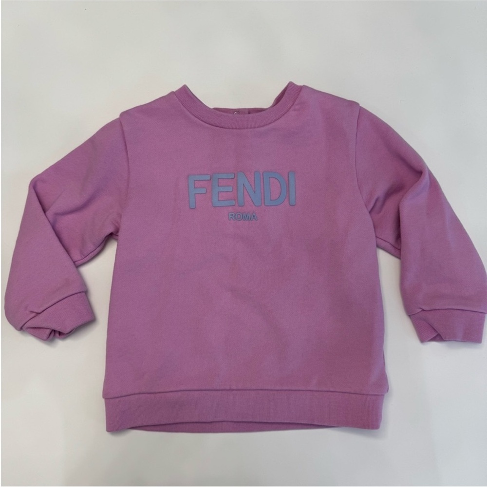 Fendi Pink Pullover Sweatshirt with Graphic Design